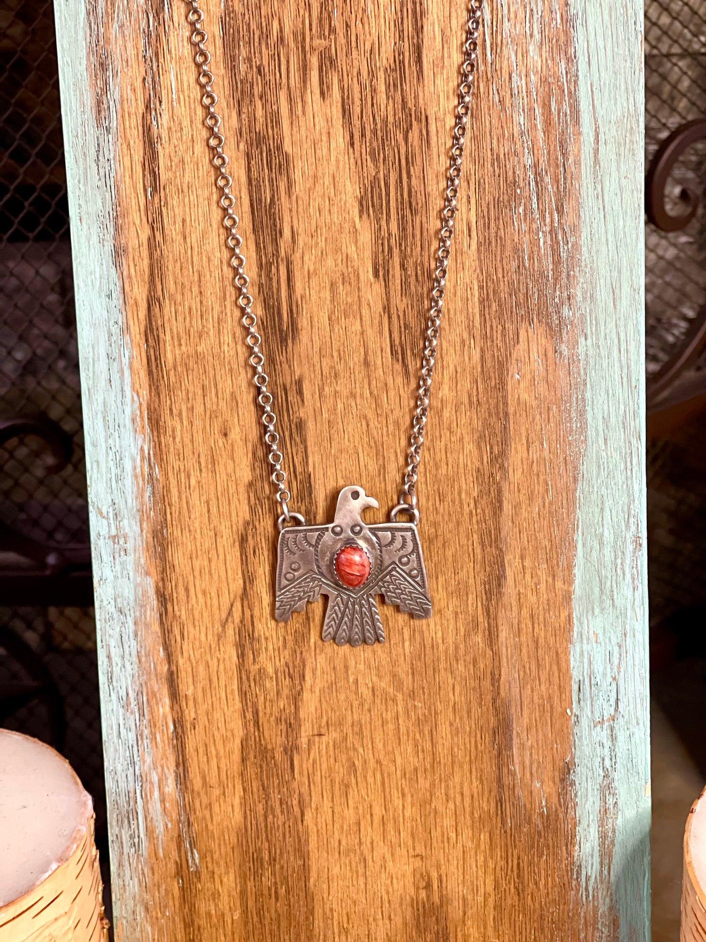 Thunderbird Charm w/Silver Chain