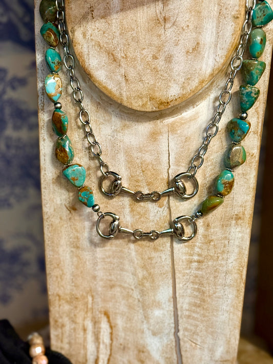 The Durby - Snaffle Bit Turquoise Necklace