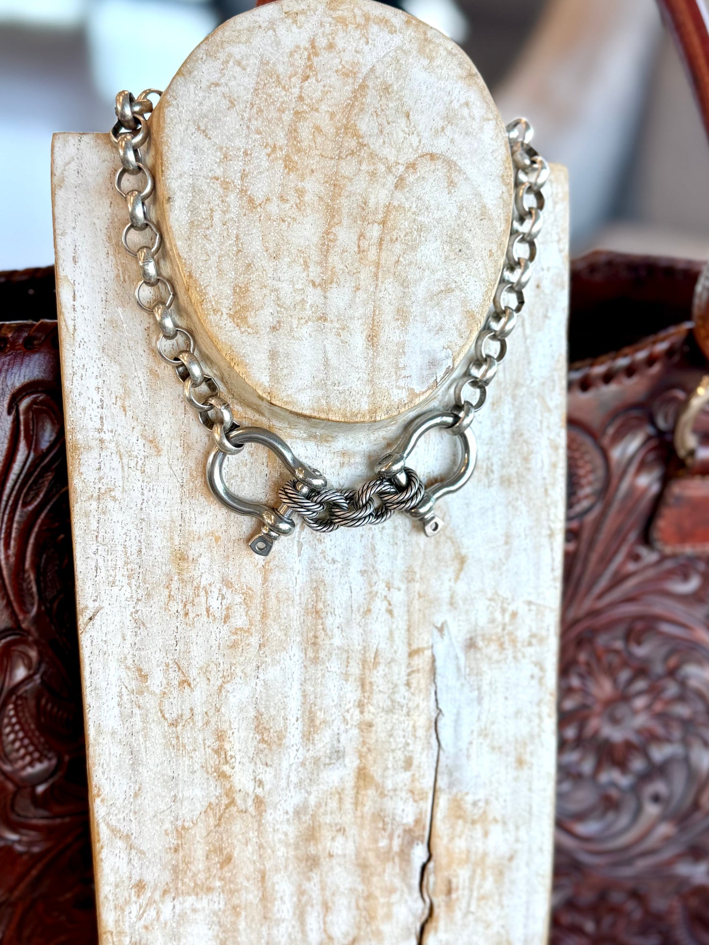Double Shackle Necklace & Bracelet - Two-Tone