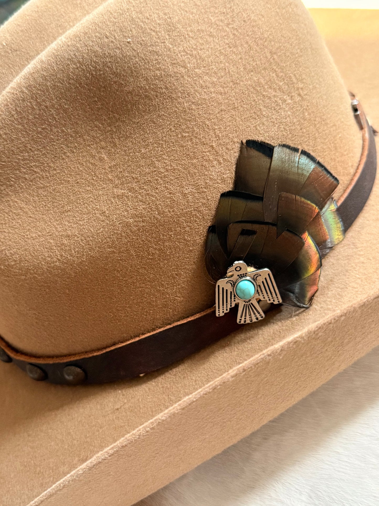 Thunderbird & Turkey Feather - Hat Pin