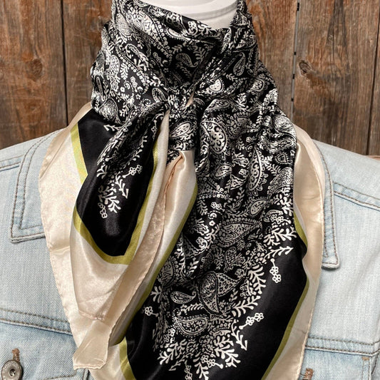 Wild Rag - Black & Cream Paisley