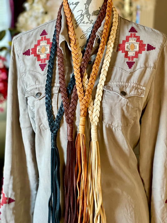 Leather Braided Necklace